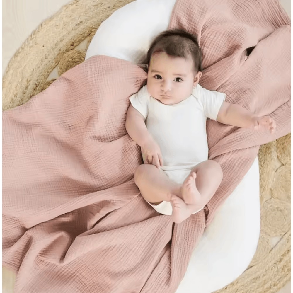 2Pack Soft Cotton Muslin Baby Swaddle Blankets For Newborn Comfort 2
