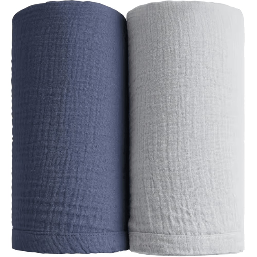 2Pack Soft Cotton Muslin Baby Swaddle Blankets For Newborn Comfort 3