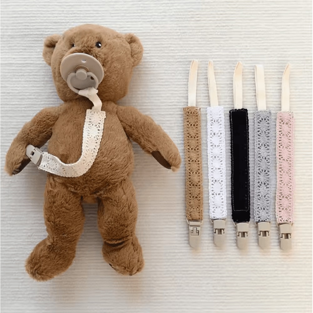 Elegant Lace Pacifier Clip Chain For Secure Stylish Baby Essentials 1