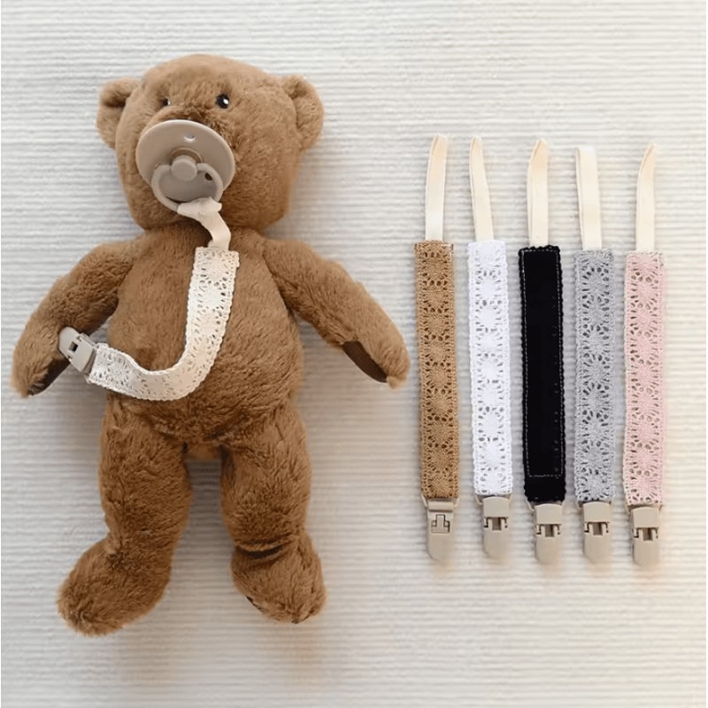 Elegant Lace Pacifier Clip Chain For Secure Stylish Baby Essentials 1