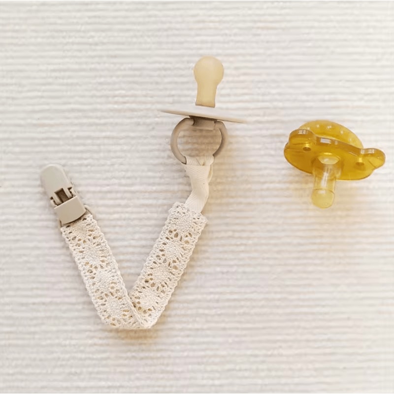 Elegant Lace Pacifier Clip Chain For Secure Stylish Baby Essentials 3