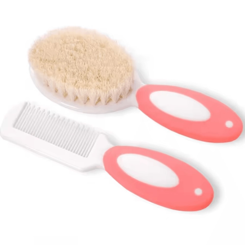 Gentle Baby Hair Brush Set For Newborns With Soft Bristles Comb 4