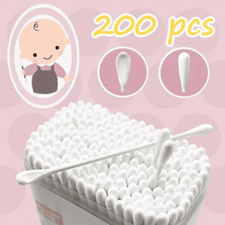 200pcs ultra-fine baby cotton swabs for gentle & safe cleaning