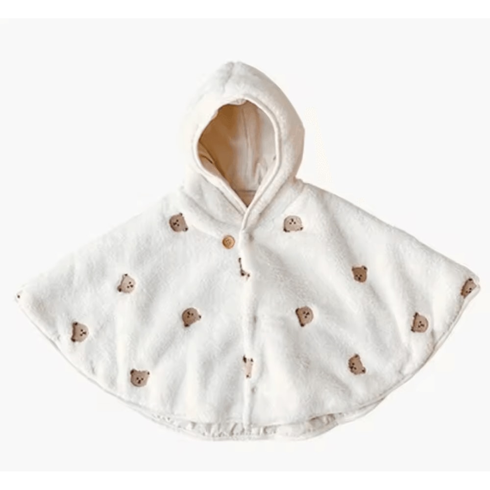 Cozy Coral Velvet Baby Hooded Cloak For Warm Stylish Winter Comfort 6