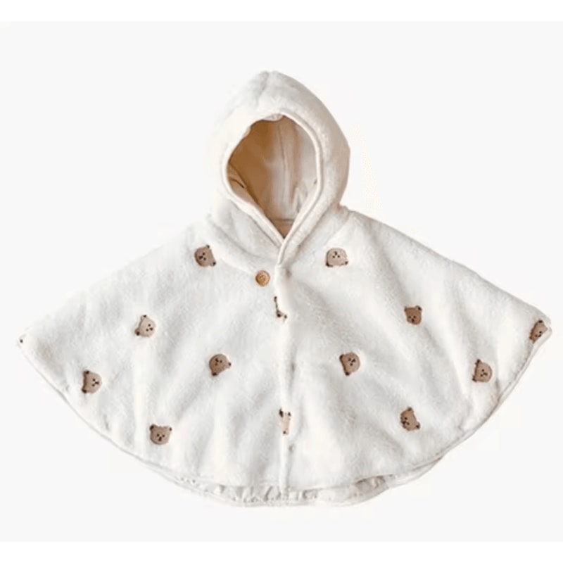 Cozy Coral Velvet Baby Hooded Cloak For Warm Stylish Winter Comfort 6