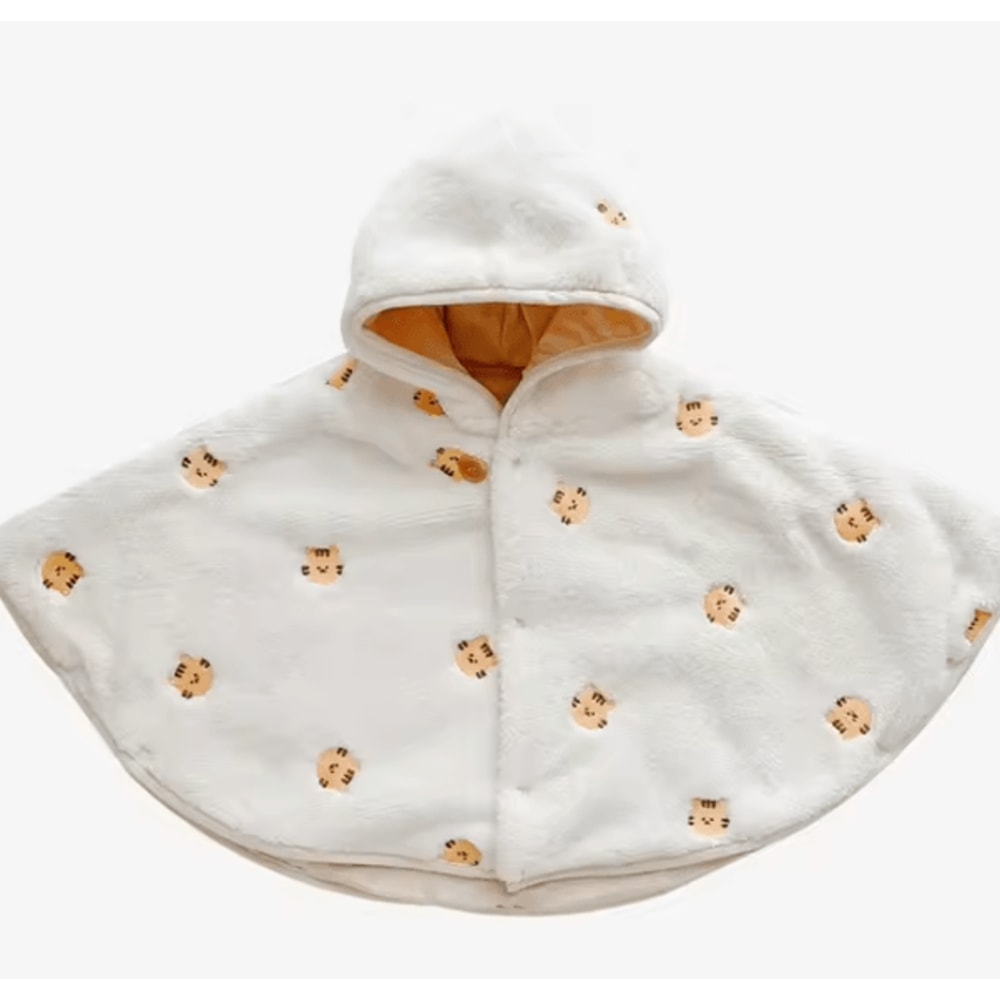 Cozy Coral Velvet Baby Hooded Cloak For Warm Stylish Winter Comfort 7