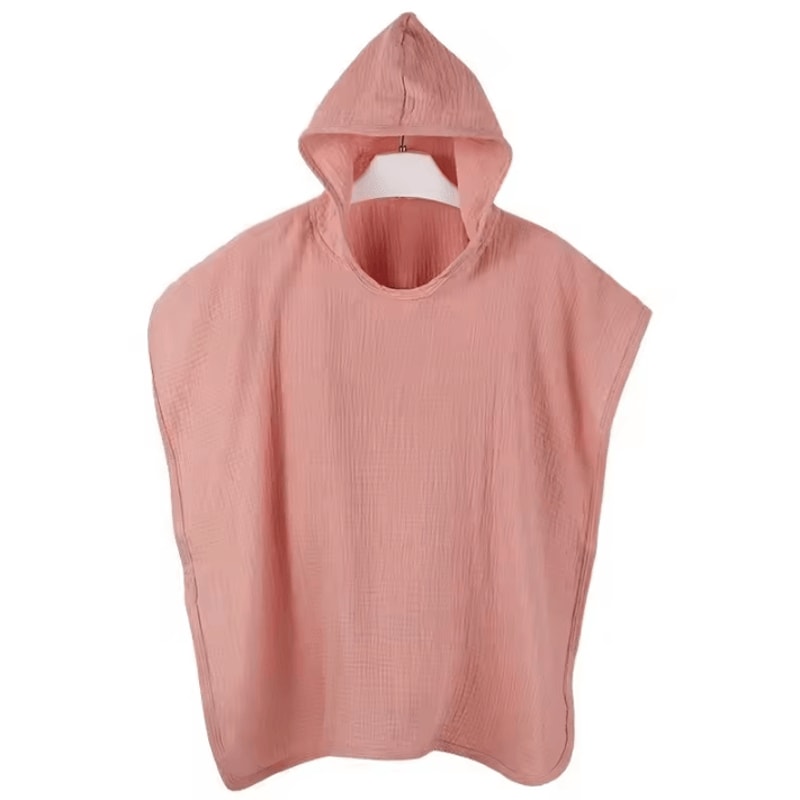 Soft Cotton Gauze Baby Hooded Bath Towel Poncho For Cozy Drying Comfort 4