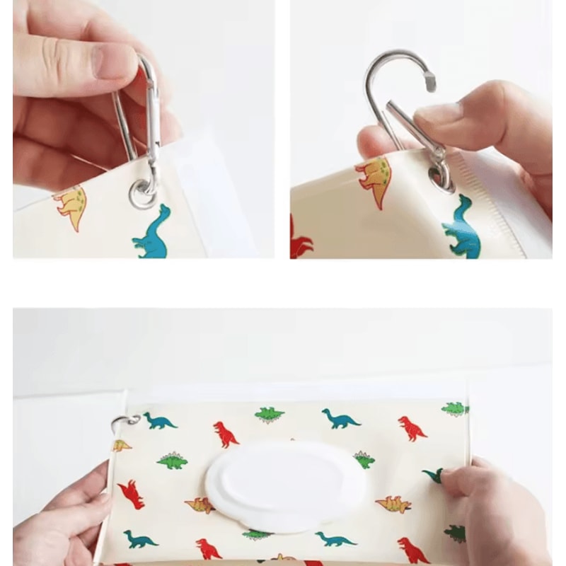 Portable SnapStrap Baby Wipes Bag With Flip Cover For Easy OntheGo Access 4
