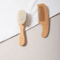 2PCS Natural Wooden Baby Hair Brush Comb Set With Soft Wool Bristles 1