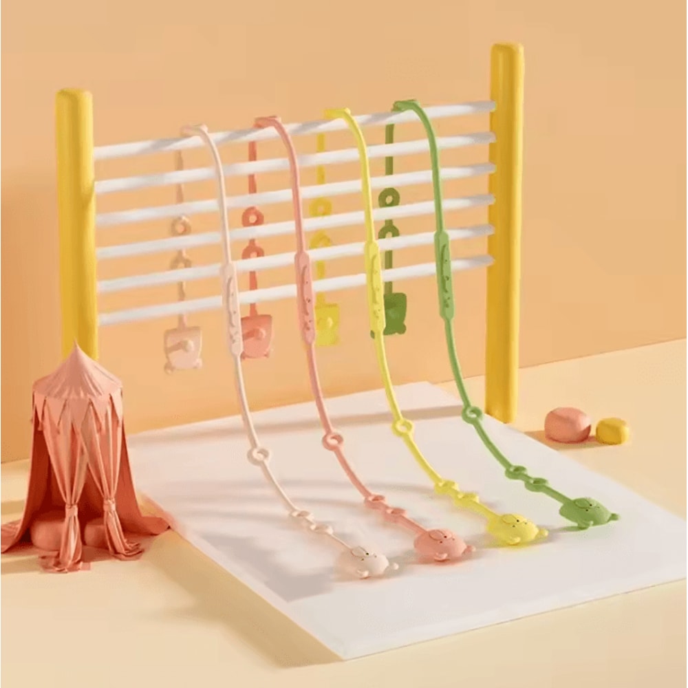 Adjustable Bear Silicone Pacifier Clip Chain For Secure Safe Baby Use 0