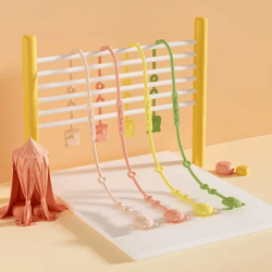 adjustable bear silicone pacifier clip chain for secure & safe baby use