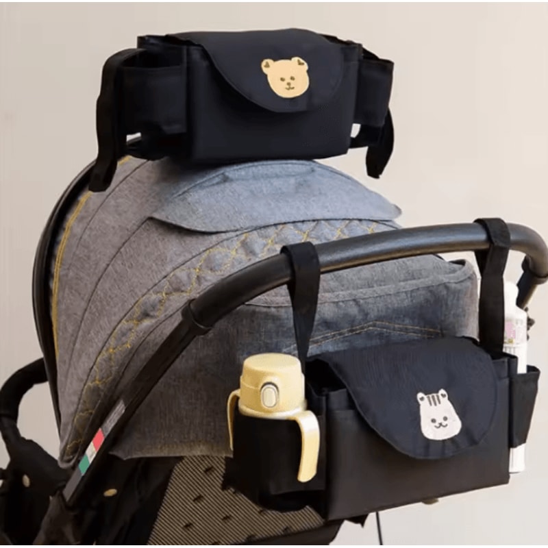 Universal Baby Stroller Organizer Bag With Cup Holders Smart Storage 0