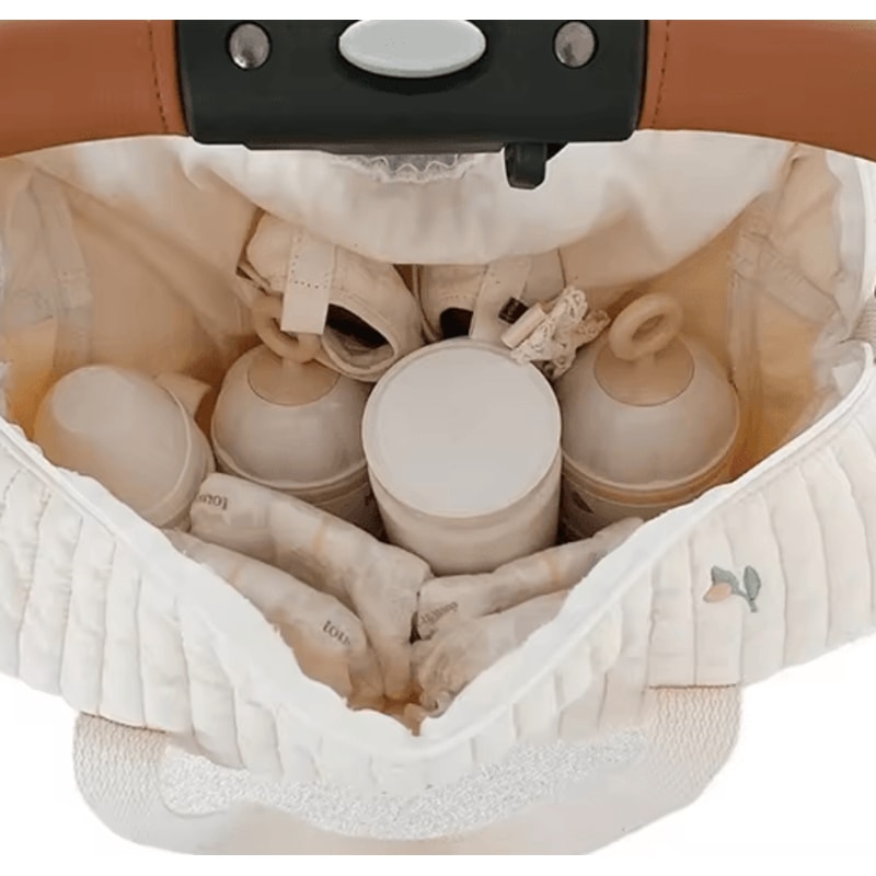 KoreanStyle Quilted Diaper Bag With Elegant Embroidery Large Storage 1