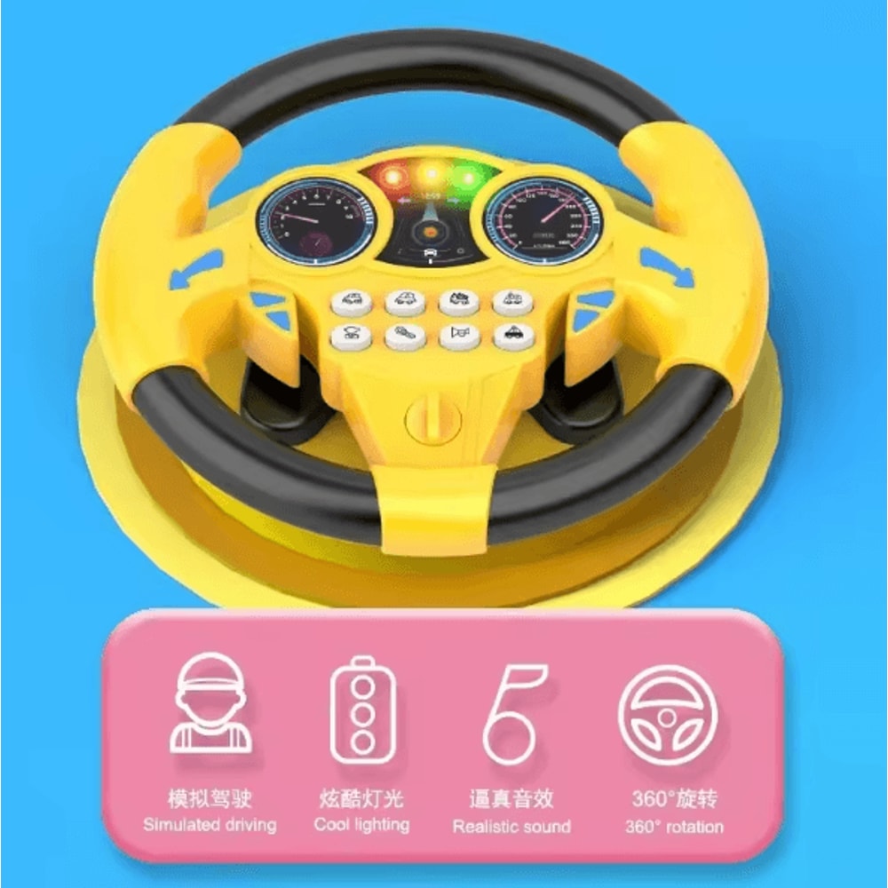 Interactive Baby Steering Wheel Toy For Stroller Early Learning Play 0