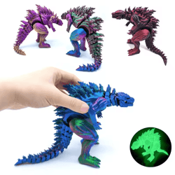 3d printed articulated dinosaur action figure with movable joints