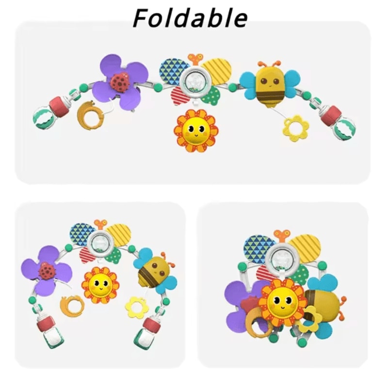 Adjustable Baby Stroller Arch Toy With Sensory Activity Features 3