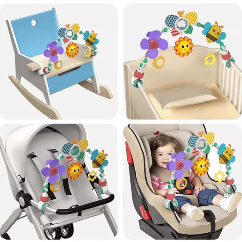Adjustable Baby Stroller Arch Toy With Sensory Activity Features 4