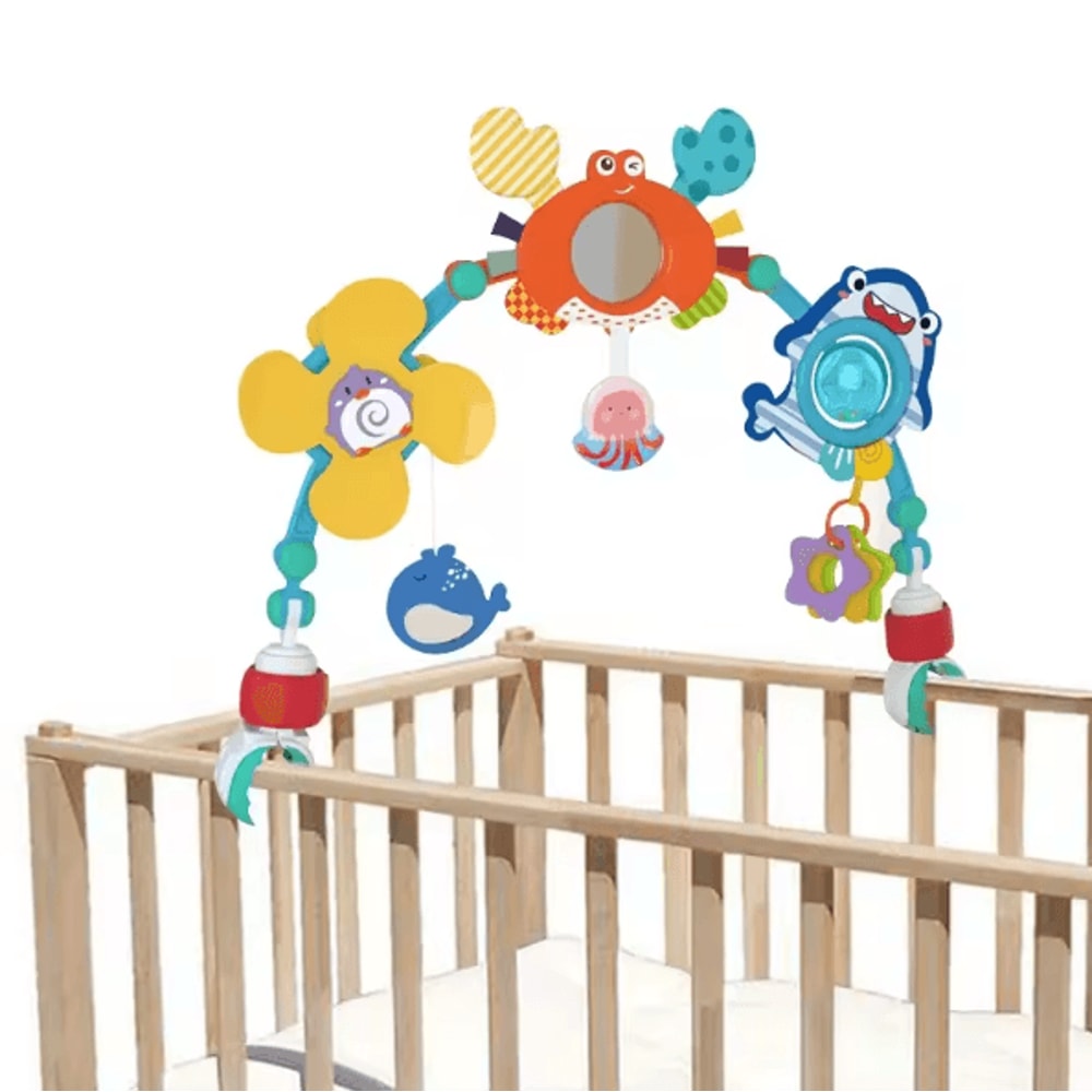 Adjustable Baby Stroller Arch Toy With Sensory Activity Features 6