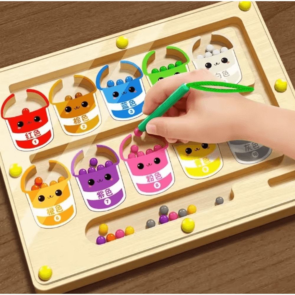 Montessori Magnetic Maze Board For Color Sorting Fine Motor Skills 2