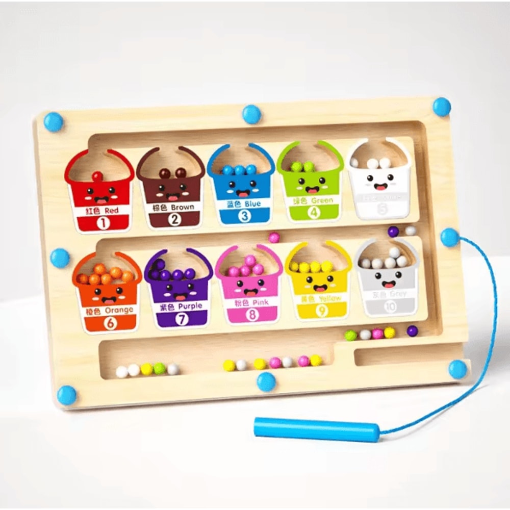 Montessori Magnetic Maze Board For Color Sorting Fine Motor Skills 4