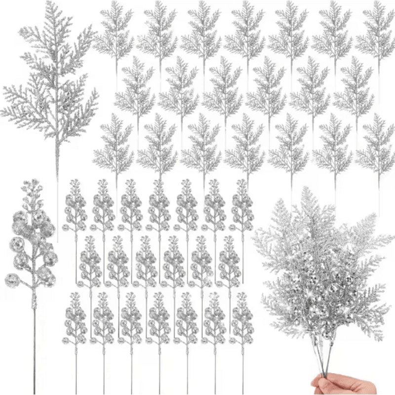 10PCS Glitter Christmas Berry Stems For Festive DIY Decor Arrangements 5