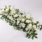 Luxury White Rose Pampas Grass Flower Row For Elegant Wedding Decor 5