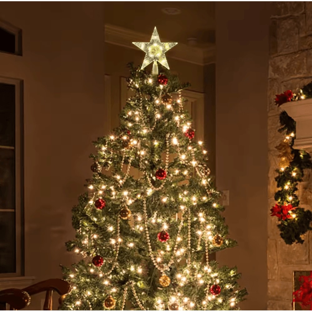LED Christmas Tree Topper Star With Glowing Light Effect 1
