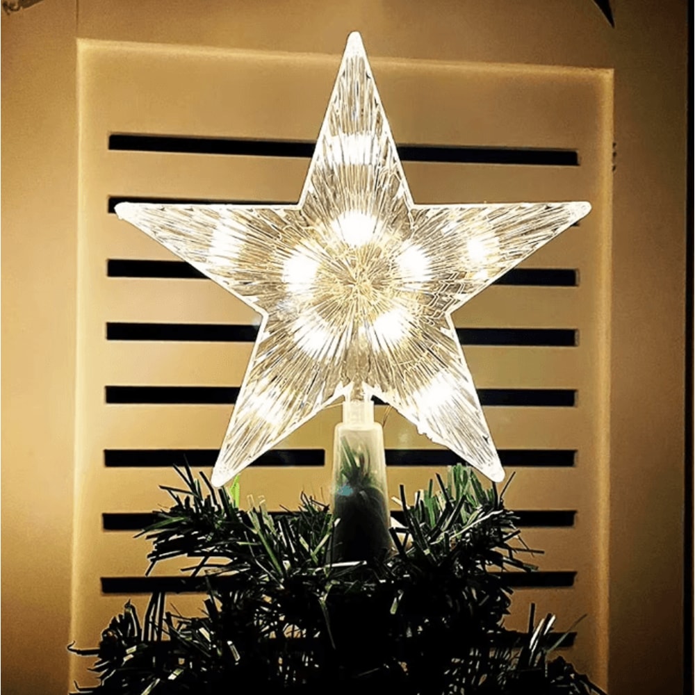 LED Christmas Tree Topper Star With Glowing Light Effect 3