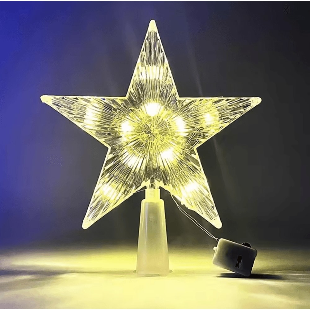 LED Christmas Tree Topper Star With Glowing Light Effect 6