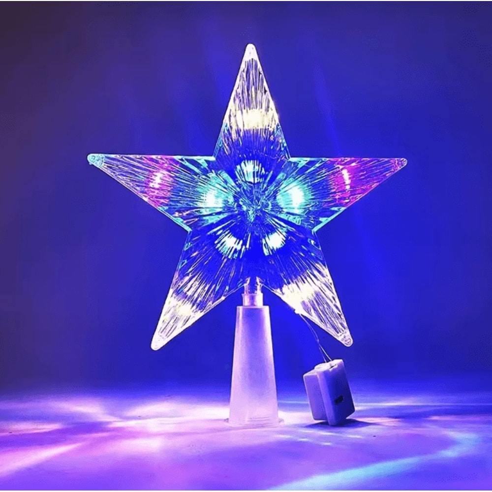 LED Christmas Tree Topper Star With Glowing Light Effect 7