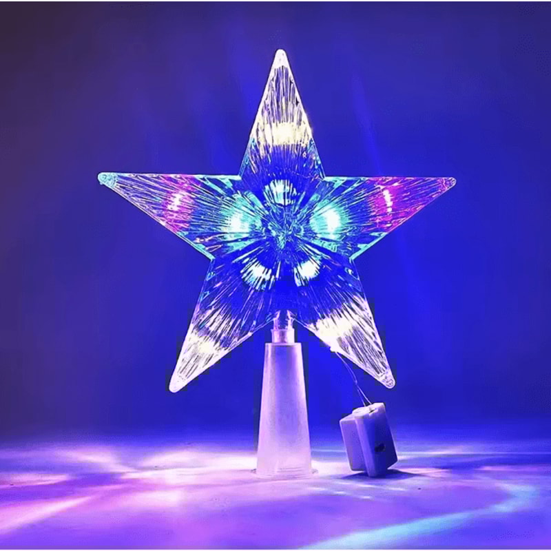 LED Christmas Tree Topper Star With Glowing Light Effect 7