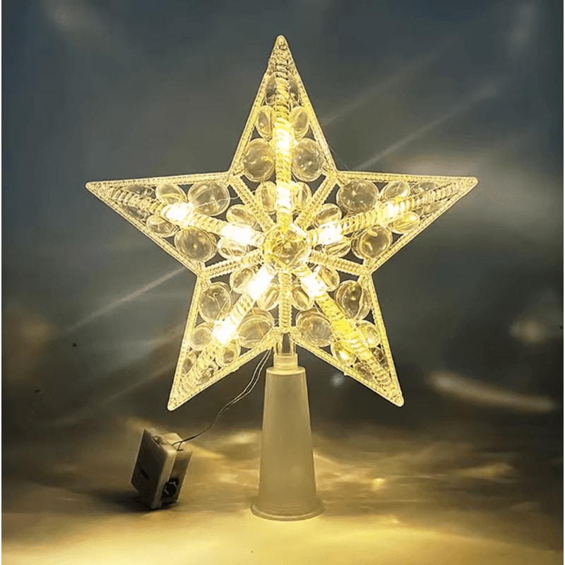 LED Christmas Tree Topper Star With Glowing Light Effect 4