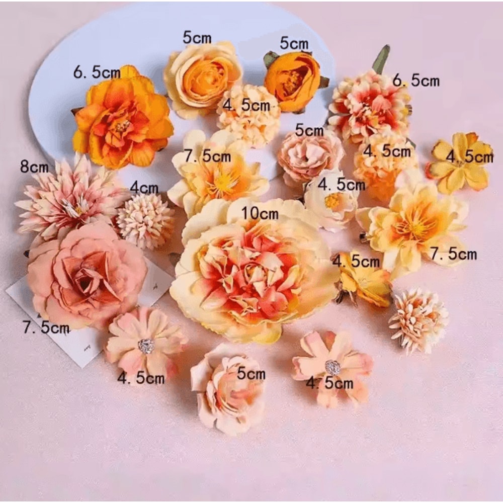 Mixed Artificial Silk Rose Flower Set For DIY Bouquets Decor 4