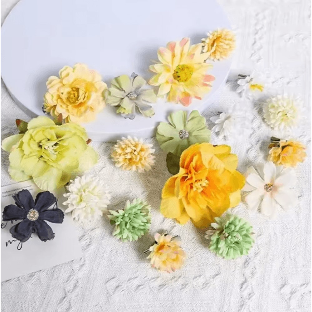 Mixed Artificial Silk Rose Flower Set For DIY Bouquets Decor 9