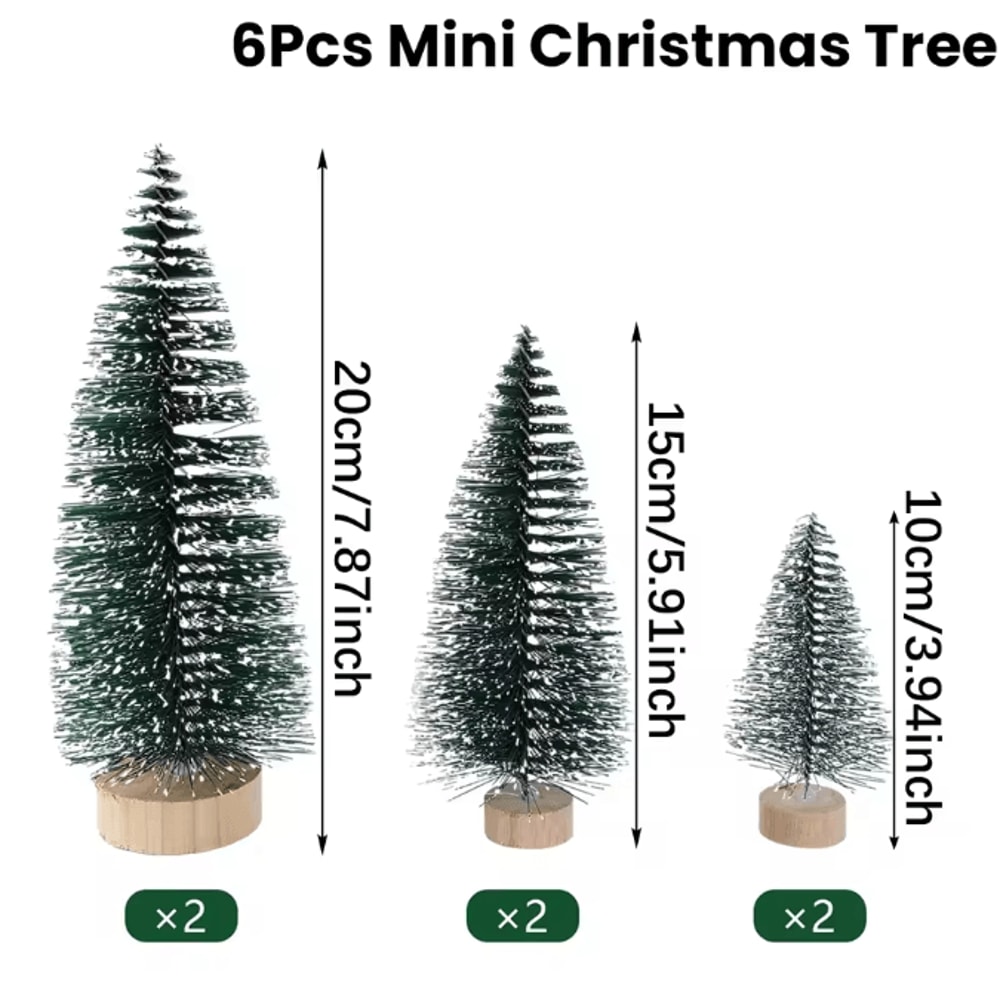 Mini Sisal Christmas Tree Tabletop Decor With Wooden Base 9