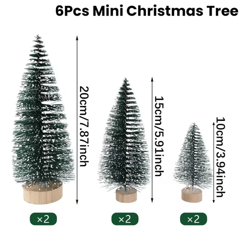 Mini Sisal Christmas Tree Tabletop Decor With Wooden Base 9