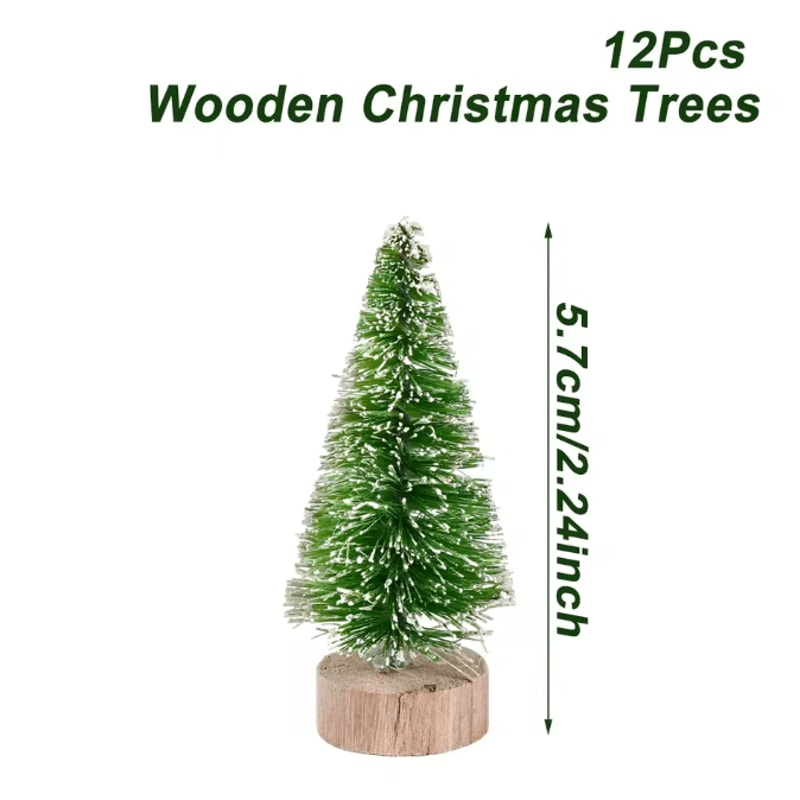 Mini Sisal Christmas Tree Tabletop Decor With Wooden Base 7