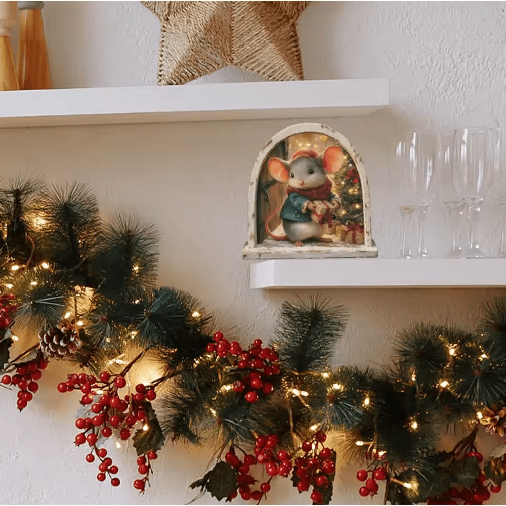Cute Christmas Mouse Wall Stickers For Festive Home Decor 3