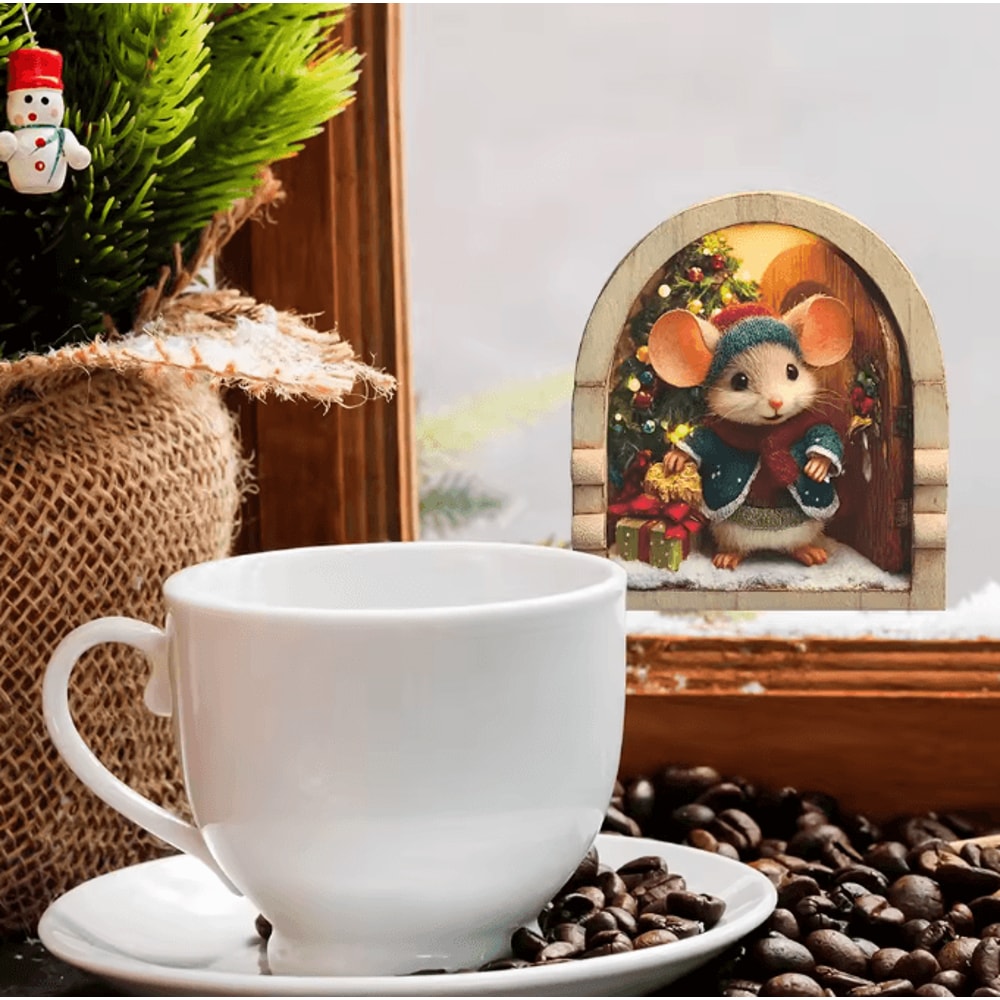 Cute Christmas Mouse Wall Stickers For Festive Home Decor 7