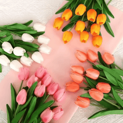 real touch artificial tulip bouquet for elegant home & event decor