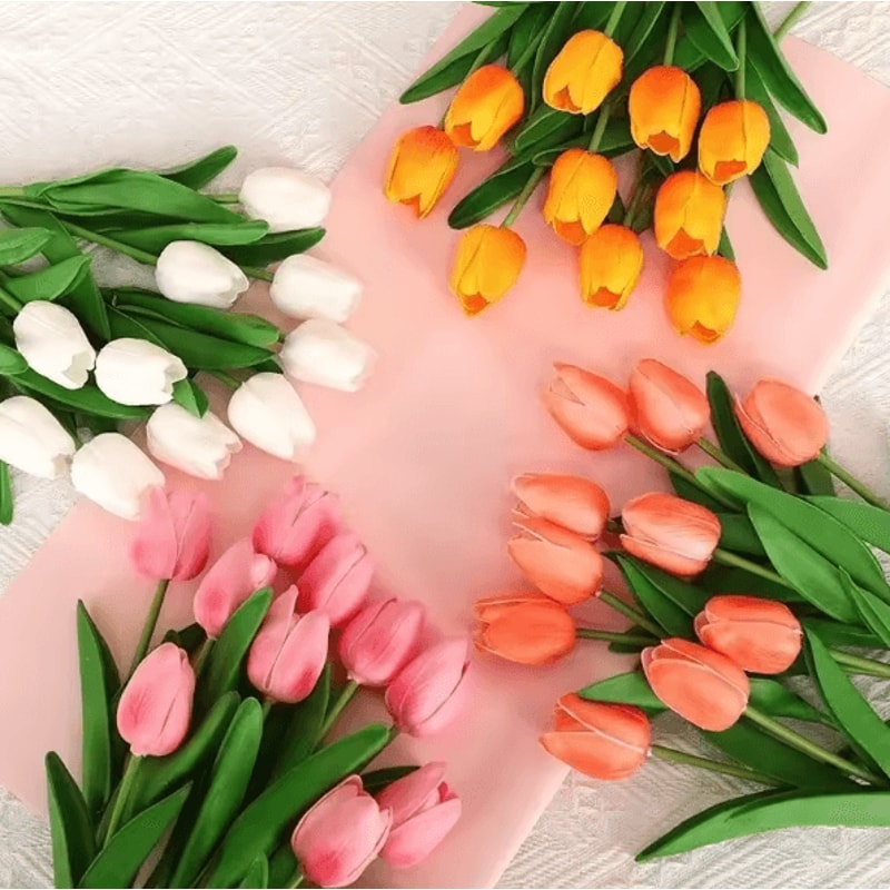 Real Touch Artificial Tulip Bouquet For Elegant Home Event Decor 0