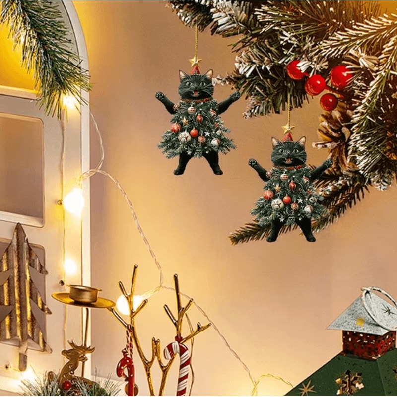 Cute Cat Christmas Hanging Ornament For Tree Car Gifts 1