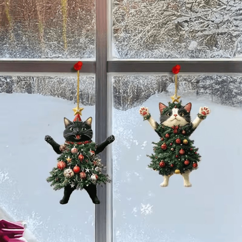 Cute Cat Christmas Hanging Ornament For Tree Car Gifts 2
