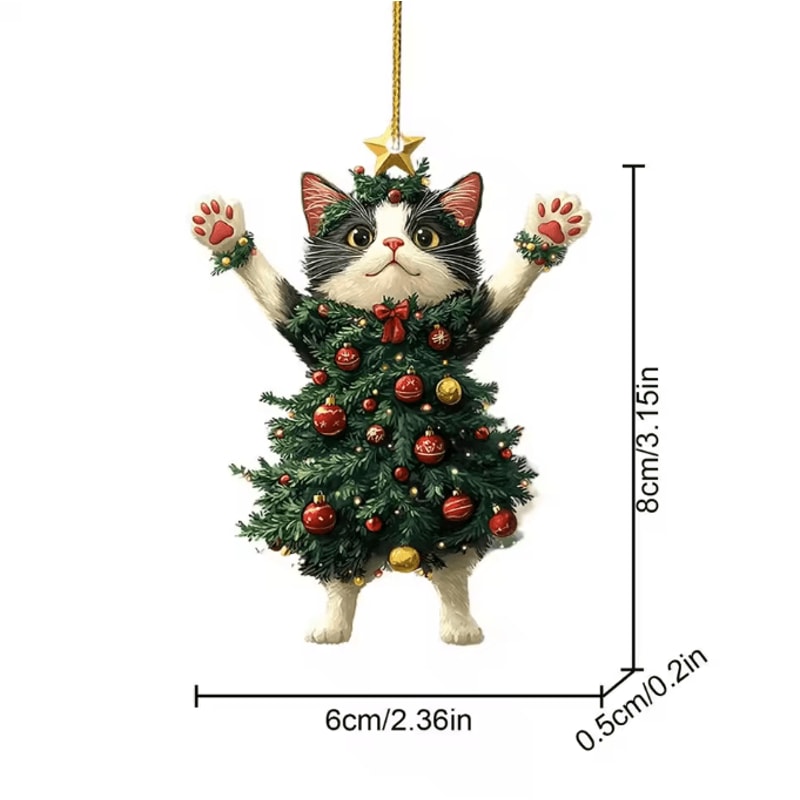 Cute Cat Christmas Hanging Ornament For Tree Car Gifts 4