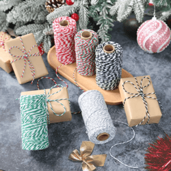 festive christmas baker twine string for gift wrapping & diy decor