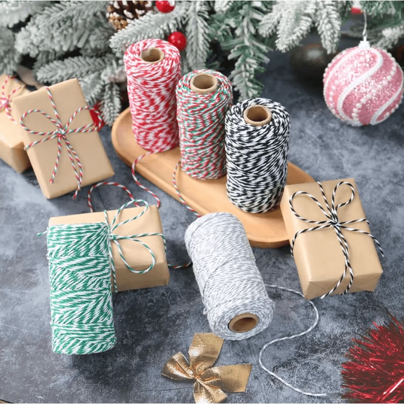 Festive Christmas Baker Twine String For Gift Wrapping DIY Decor 0