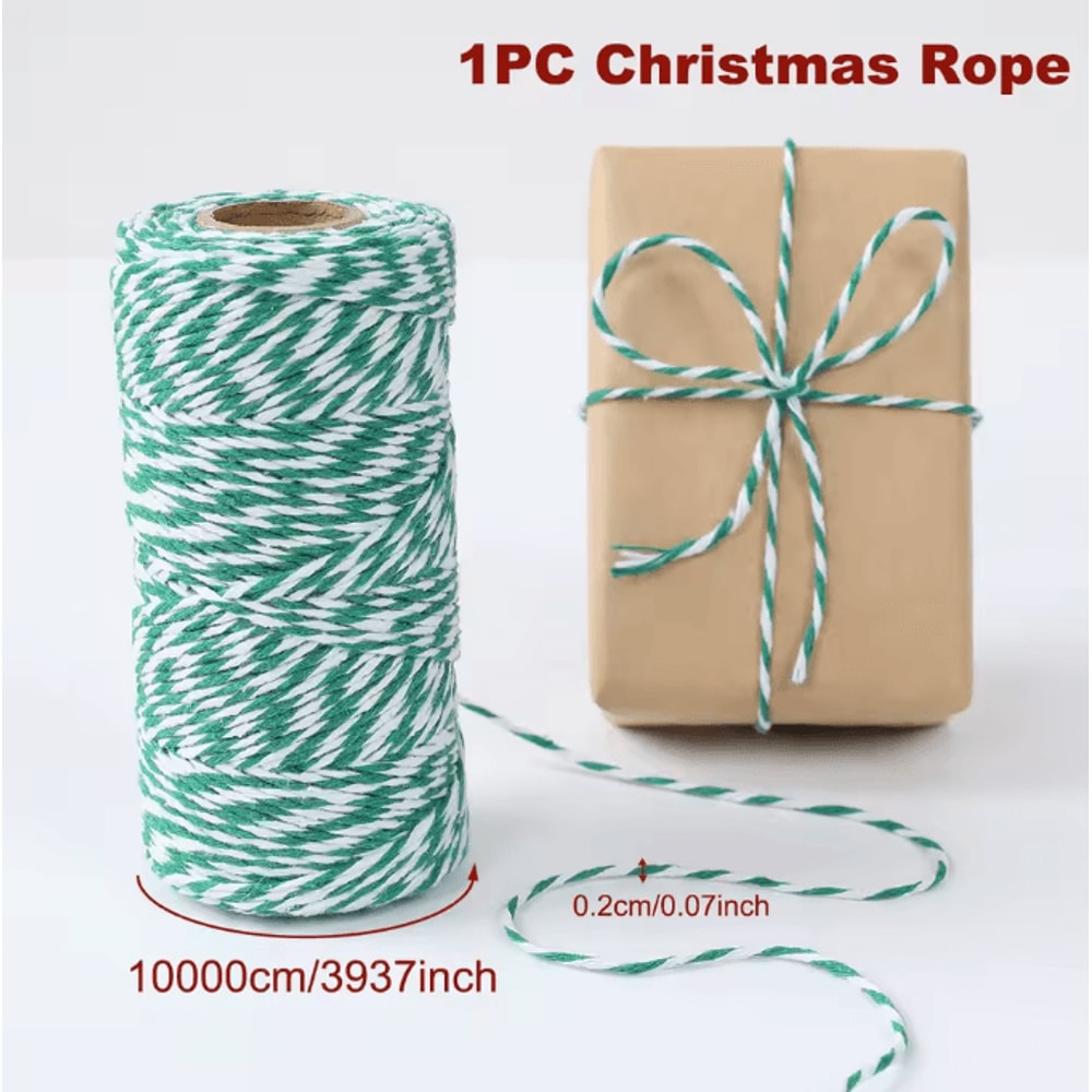 Festive Christmas Baker Twine String For Gift Wrapping DIY Decor 7