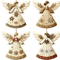 Vintage Wooden Angel Hanging Ornaments Set For Classic Christmas Decor 5
