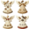Vintage Wooden Angel Hanging Ornaments Set For Classic Christmas Decor 5