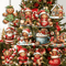 12Piece Wooden Gingerbread Man Christmas Ornaments Set 2